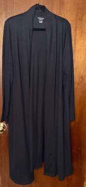 American Eagle Black Long Open Front Duster Cardigan Size XXL
